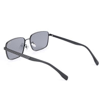 Polarized Stainless Frame Classic Square Sunglasses - Black Black