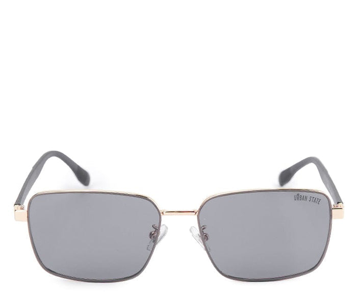 Polarized Stainless Frame Classic Square Sunglasses - Black Gold