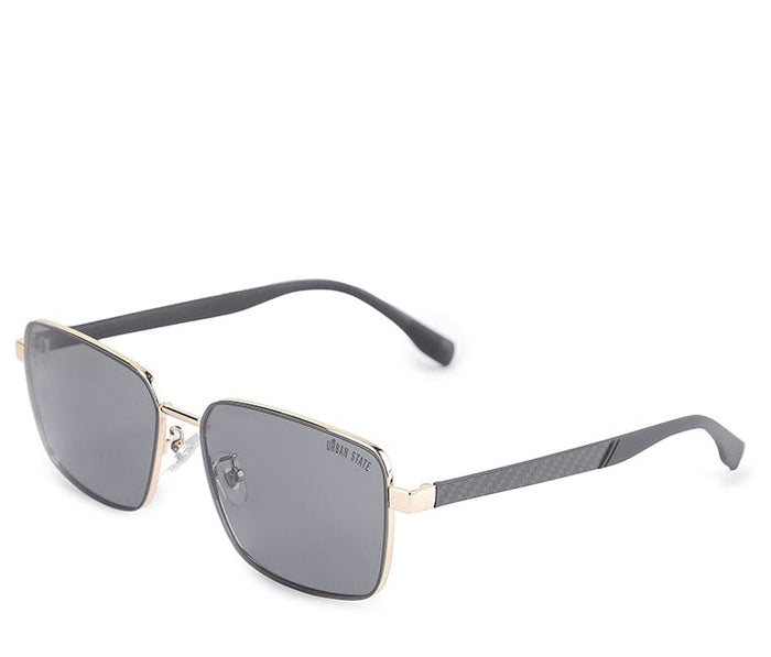 Polarized Stainless Frame Classic Square Sunglasses - Black Gold