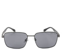 Polarized Stainless Frame Classic Square Sunglasses - Black Silver