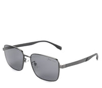 Polarized Stainless Frame Classic Square Sunglasses - Black Silver