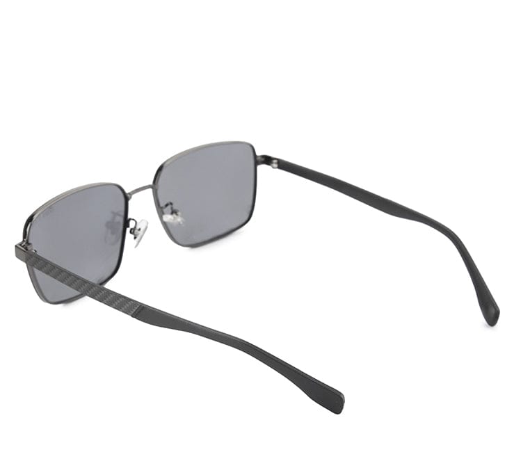 Polarized Stainless Frame Classic Square Sunglasses - Black Silver