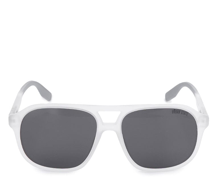 Polarized Plastic Frame Browline Square Sunglasses - Black Clear
