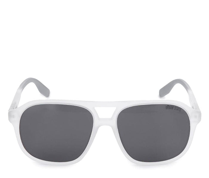 Polarized Plastic Frame Browline Square Sunglasses - Black Clear