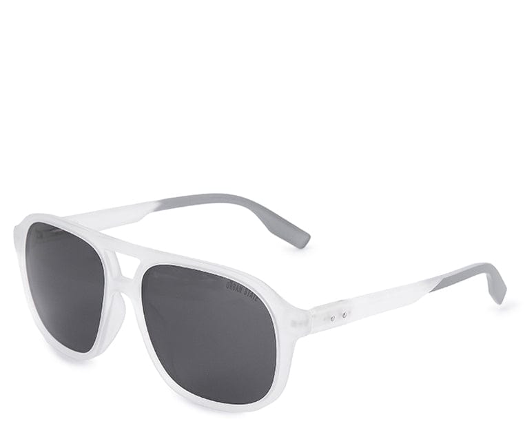 Polarized Plastic Frame Browline Square Sunglasses - Black Clear