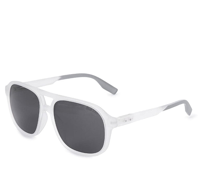 Polarized Plastic Frame Browline Square Sunglasses - Black Clear