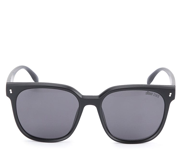 Polarized Plastic Frame Flyer Square Sunglasses - Black Matte