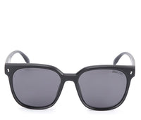 Polarized Plastic Frame Flyer Square Sunglasses - Black Matte