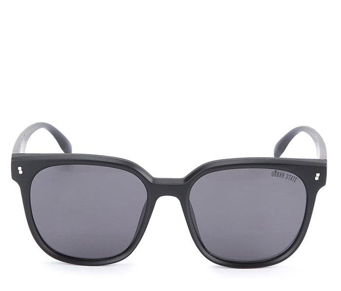 Polarized Plastic Frame Flyer Square Sunglasses - Black Matte