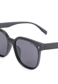 Polarized Plastic Frame Flyer Square Sunglasses - Black Matte