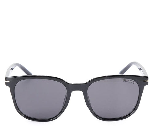Polarized Plastic Frame Navigator Square Sunglasses - Black Glossy