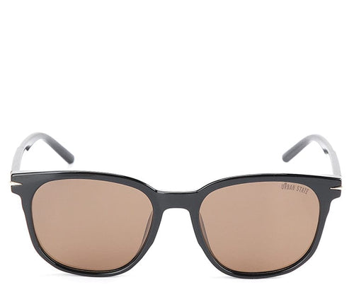 Polarized Plastic Frame Navigator Square Sunglasses - Brown Black
