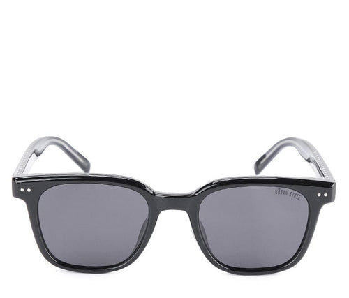 Polarized Plastic Frame Wayfarer Square Sunglasses - Black Black