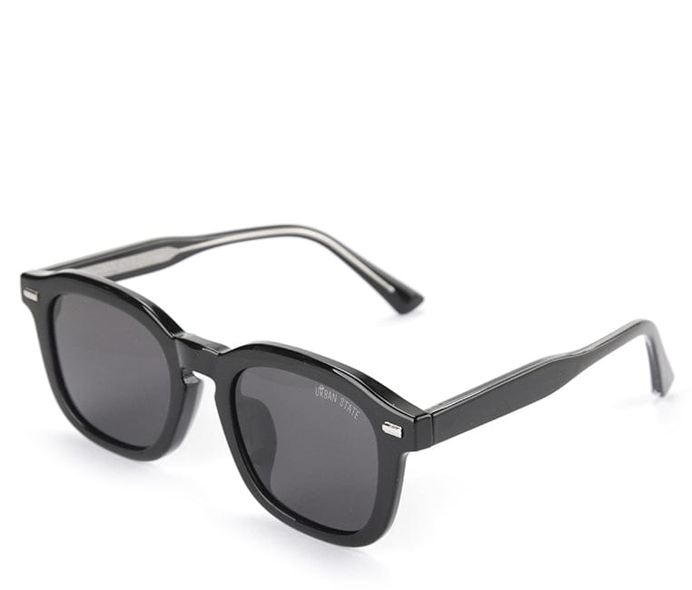 Polarized Plastic Frame Nova Square Sunglasses - Black Black