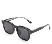 Polarized Plastic Frame Nova Square Sunglasses - Black Black