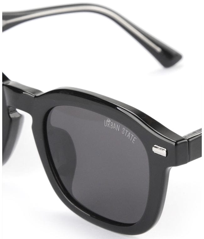 Polarized Plastic Frame Nova Square Sunglasses - Black Black