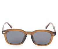 Polarized Plastic Frame Nova Square Sunglasses - Black Brown