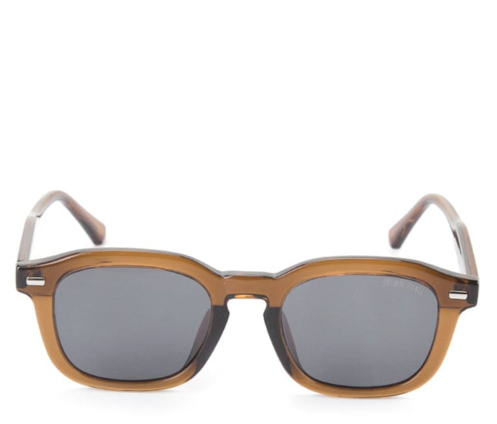 Polarized Plastic Frame Nova Square Sunglasses - Black Brown