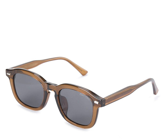 Polarized Plastic Frame Nova Square Sunglasses - Black Brown