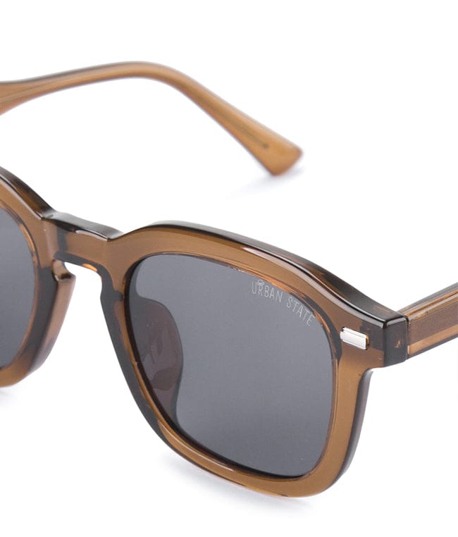 Polarized Plastic Frame Nova Square Sunglasses - Black Brown