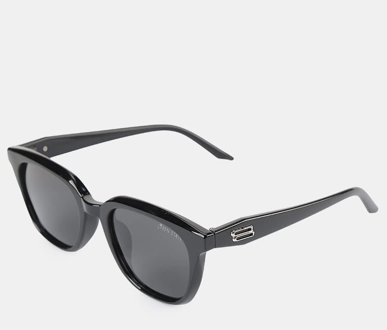 Polarized Atlas Square Frame Sunglasses - Black Black