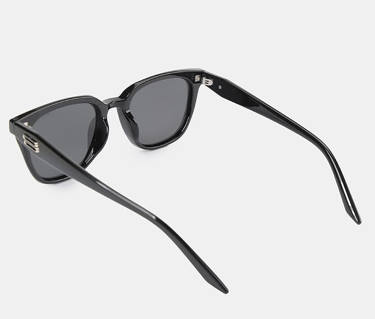 Polarized Atlas Square Frame Sunglasses - Black Black