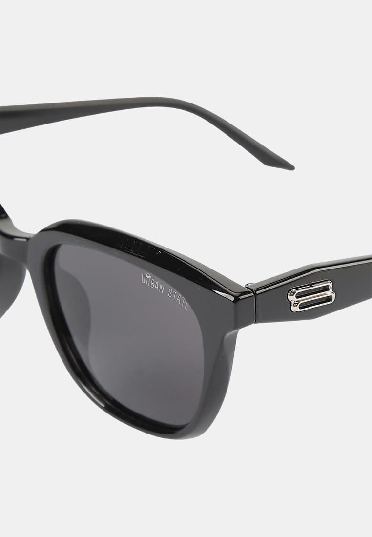 Polarized Atlas Square Frame Sunglasses - Black Black