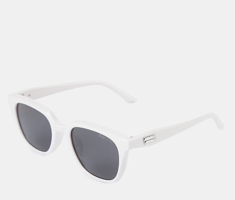 Polarized Atlas Square Frame Sunglasses - Black White