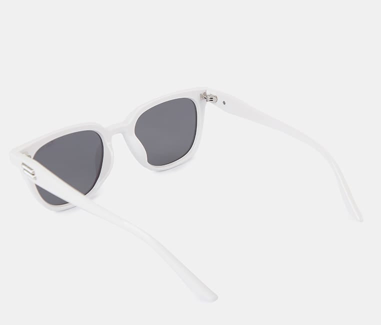 Polarized Atlas Square Frame Sunglasses - Black White