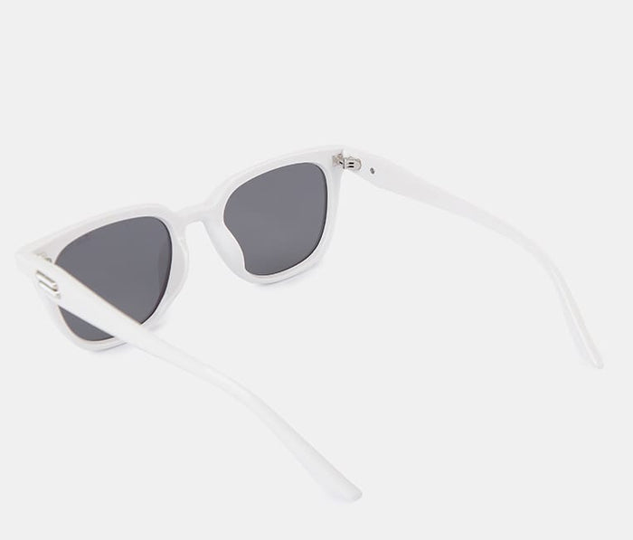 Polarized Atlas Square Frame Sunglasses - Black White