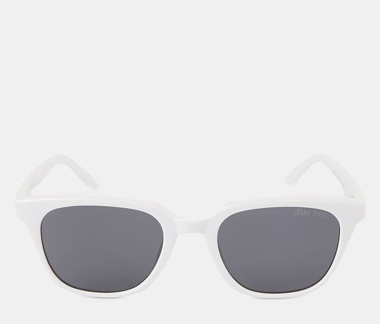 Polarized Atlas Square Frame Sunglasses - Black White