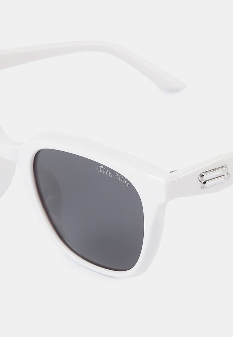 Polarized Atlas Square Frame Sunglasses - Black White