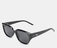 Polarized Arc Square Frame Sunglasses - Black Black