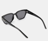 Polarized Arc Square Frame Sunglasses - Black Black