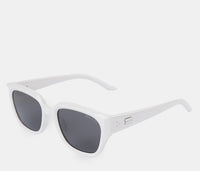 Polarized Arc Square Frame Sunglasses - Black White