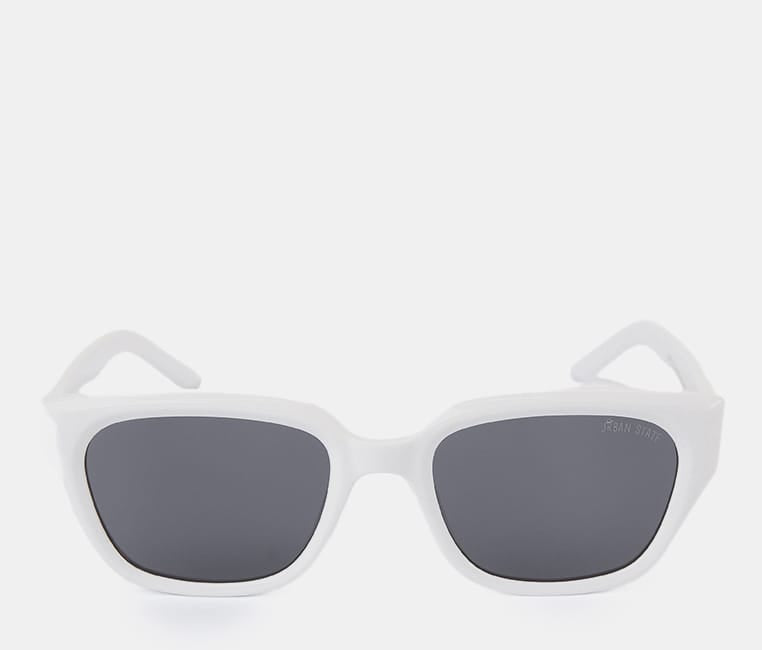 Polarized Arc Square Frame Sunglasses - Black White