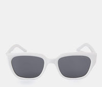 Polarized Arc Square Frame Sunglasses - Black White