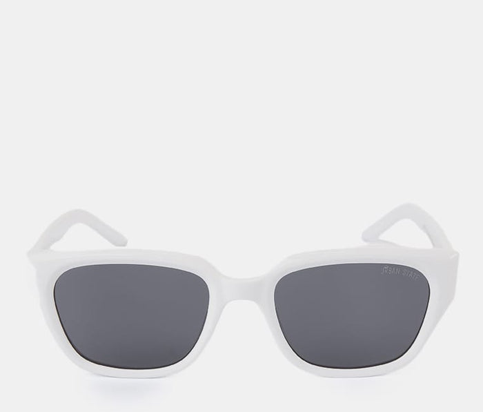 Polarized Arc Square Frame Sunglasses - Black White