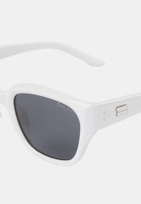 Polarized Arc Square Frame Sunglasses - Black White