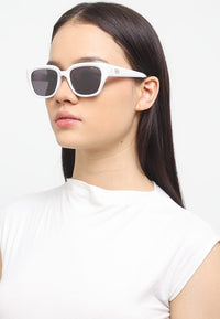 Polarized Arc Square Frame Sunglasses - Black White