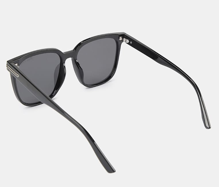 Polarized Crosby Square Frame Sunglasses - Black Black