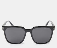 Polarized Crosby Square Frame Sunglasses - Black Black