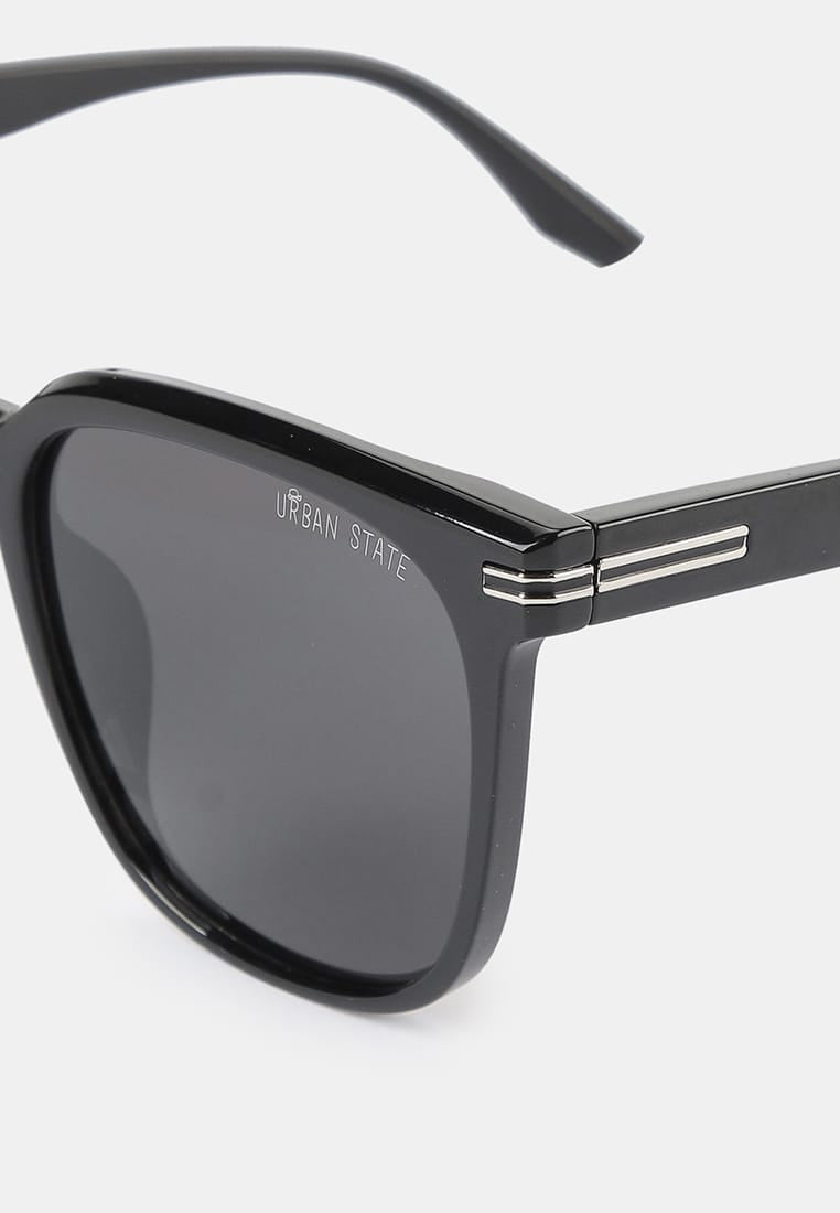 Polarized Crosby Square Frame Sunglasses - Black Black