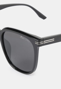 Polarized Crosby Square Frame Sunglasses - Black Black