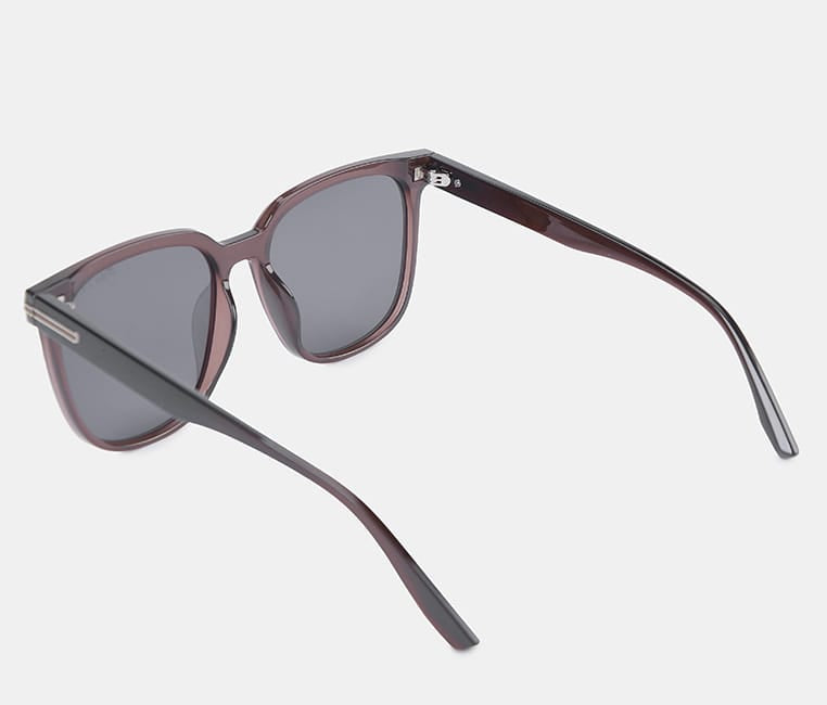 Polarized Crosby Square Frame Sunglasses - Black Brown