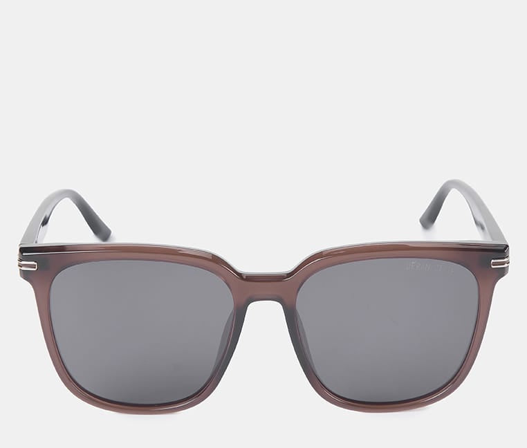 Polarized Crosby Square Frame Sunglasses - Black Brown