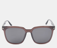 Polarized Crosby Square Frame Sunglasses - Black Brown