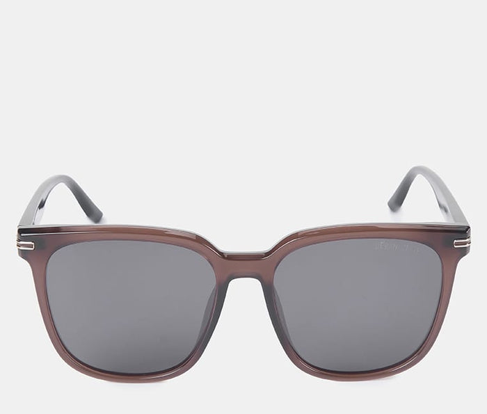 Polarized Crosby Square Frame Sunglasses - Black Brown