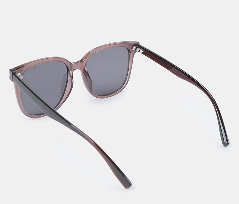 Polarized Camden Square Frame Sunglasses - Black Brown