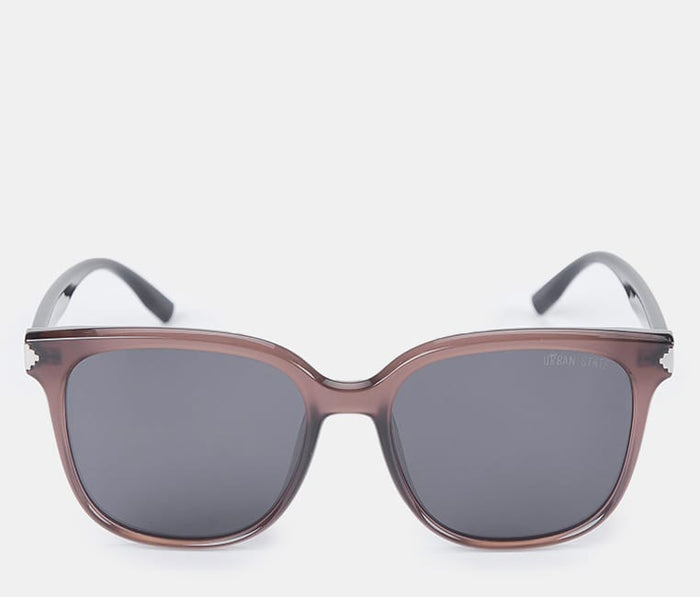 Polarized Camden Square Frame Sunglasses - Black Brown